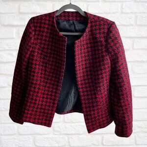 Custom Tailored Women’s Red & Black Suit Jacket | Shimmer Blazer Medium